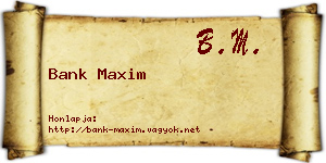 Bank Maxim névjegykártya